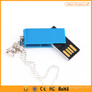 2016 mini metal swivel bulk pendrive key chains with logo